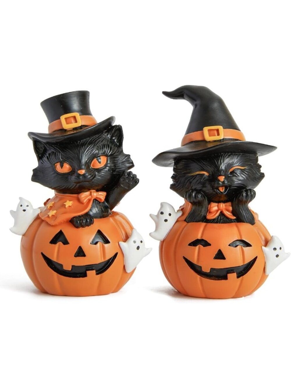 Spooky Black Cat & Pumpkin Halloween Decor for Home Party - Festive Decorations